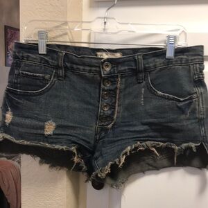 Free People 100% cotton Distressed Denim Shorts